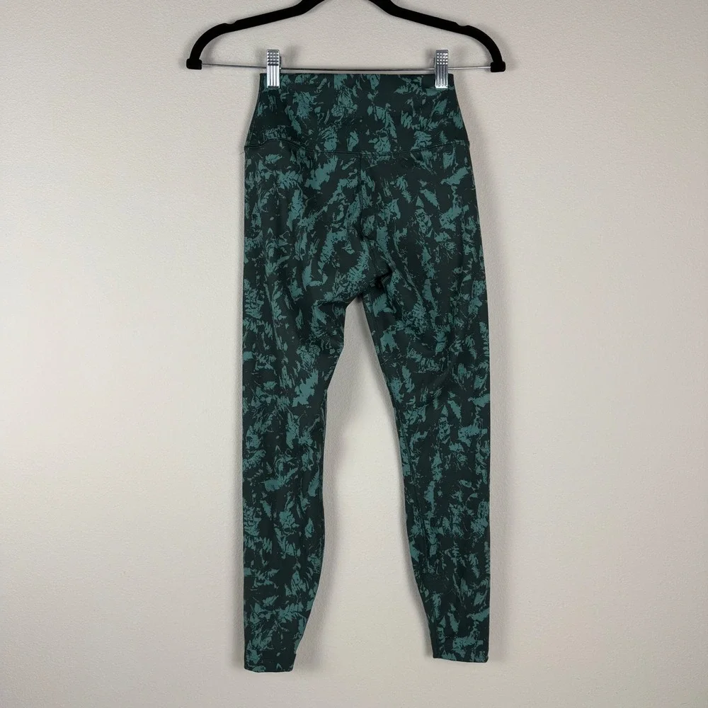 Nike One High-Waisted 7/8 Printed Leggings‎ Women's S Green FZ3229-338 NWT